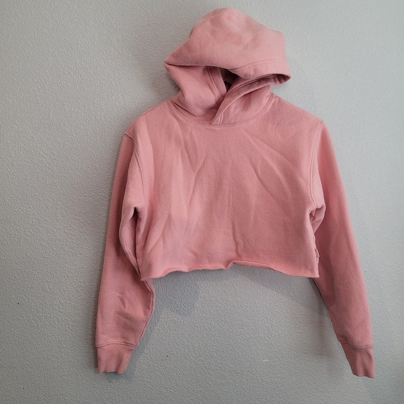 Aritzia Tops - Aritzia TNA Women's Boyfriend Cropped Cozy Hooded Sweatshirt Size XS Pink